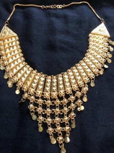 Indian Gold Plated Choker Traditional Necklace Jewelry Dance coustume - Picture 1 of 1
