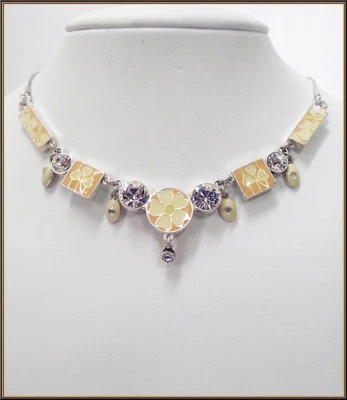 NUEVO COLLAR CADENA PLATA PEREGRINO DINAMARCA CRISTALES SWAROVSKI AB ESMALTE COLGANTE R Foto 1 de 4