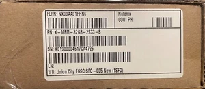 Nutanix X-MEM-32GB-2933-B 32GB DDR4 2933 ECC RDIMM Memory RAM - Picture 1 of 3