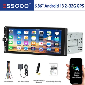 Autoradio 1 DIN Con 7" Schermo Android 13 32G Carplay Bluetooth GPS RDS WiFi USB - Foto 1 di 14