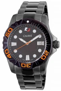 Calibre Men's SC-5A1-13-079.10 Akron Luminous Black Dial Steel Date Watch - Picture 1 of 1