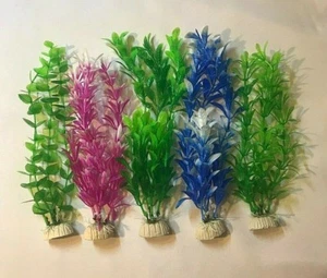 SET BESTEHEND AUS 10 - 8 ZOLL KÜNSTLICHER KUNSTSTOFF DEKORATION AQUARIUM PFLANZE FÜR FISCHBECKEN NEU - Bild 1 von 2