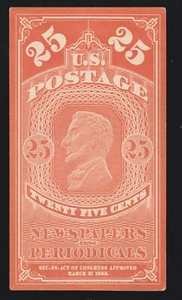 US PR3P4a 25c Newspapers & Periodicals Plate Proof on Thin Card H SCV $100 - Picture 1 of 2