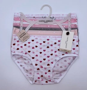 Laura Ashley Girls 5 Pack Cotton Spandex Briefs Size XS Pink Gray White - Picture 1 of 9