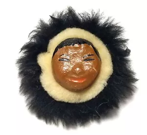 Broche alfiler de piel castor esquimal esquimal de Alaska inuit años 50 nativo vintage - Imagen 1 de 6