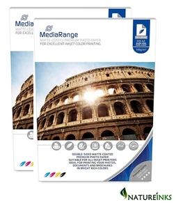 200 Sheet Mediarange 140 gsm Matt A4 DOUBLE Sided Matte coated Pro PHOTO paper - Picture 1 of 2