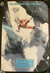 The Empire Strikes Back Movie Poster Luke Skywalker VS AT-AT Star Wars Art Jock - Picture 1 of 8