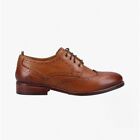 Hush Puppies Natalia Womens Formal Work Leather Lace Up Brouge Derby Shoes Tan
