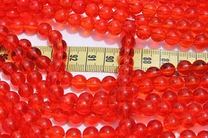40 cuentas sueltas de vidrio Druk rojo claro trans de 8 mm de diámetro - Imagen 1 de 1