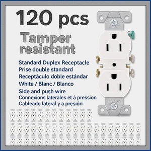 (120) Eaton TR270W Bianco 15 Ampere 125 Volt Presa Duplex Resistente alle Manomissioni - Foto 1 di 10