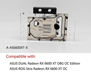 Bloque de GPU Granzon A-AS6600XT-X para ASUS DUAL Radeon RX 6600 XT O8G edición OC - Imagen 1 de 8