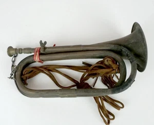 WW2 Imperial Japón Ejército Trompeta Cuerno Corneta Japonesa De Japón Usado - Imagen 1 de 14