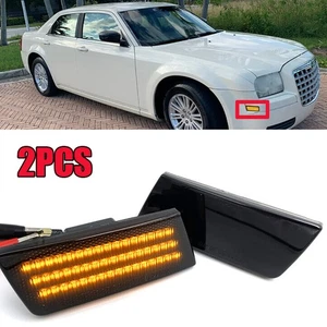 Par de luces LED de señalización lateral para parachoques delantero para Chrysler 300 2005-2014 luz ámbar - Imagen 1 de 6