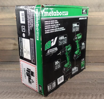 Metabo HPT 2 Tool 18V Li-Ion Brushless Combo, 2 - 2 Ah Batteries - KC18DDXSM NEW - Image 1 of 4