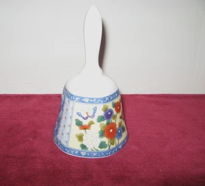 Vintage Decorative Bell Butterfly & Flower Theme Made In Japan 5" - Picture 1 of 5