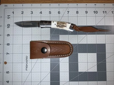 DISCONTINUED Browning Model 794 Folding Stag Lockback Knife W/Case💥Best Offer💥 - Image 1 of 4