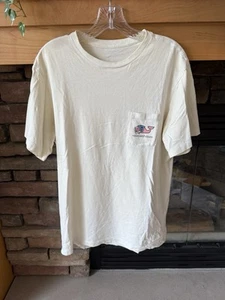 Vineyard Vines Lacrosse Whale White Short Sleeve Men's Shirt Cotton Size See Pic - Picture 1 of 6