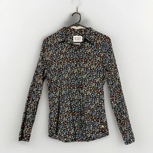 Scotch & Soda Good Luck Charm Long Sleeve Collared Button Up Top Size XS Black - Foto 1 di 14