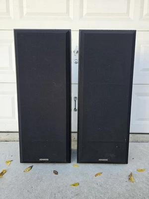 Vintage 90s Kenwood JL-507 100W 8 ohm Stereo Floor Standing Speakers 12 " Woofer - Image 1 of 4