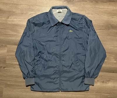 Chaqueta cortavientos vintage Izod Lacoste cremallera completa para hombre talla grande azul nailon Foto 1 de 4