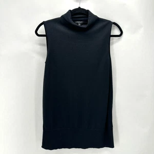 Lafayette 148 New York Cashmere Silk Sweater Top Womens S Black Knit Preppy City - Picture 1 of 10