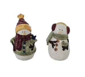 Winter Christmas Snowman Salt and Pepper Shaker Set - Picture 1 of 6