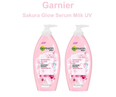 Garnier Body Sakura Glow Nourishing Radiance Serum Milk UV 400 Ml. x 2pcs. - Image 1 of 4