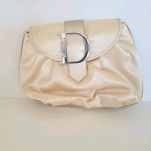Christian Dior Parfums Tasche Make Pouch Satine Logo Champagne Tan Small Glam - Bild 1 von 8