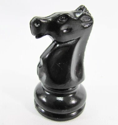 Juego de Ajedrez Caballo Caballero Pieza de Repuesto Plástico Negro 2 1/2"X 1 1/4" Foto 1 de 2