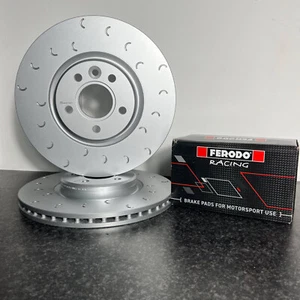 Audi S3 8V FRONT C Hook Grooved Brake Discs and Ferodo Racing DS2500 Pads - Picture 1 of 9