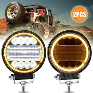 Vainas de luz de trabajo LED redondas para parachoques delantero de 4 pulgadas para combo de faros Yamaha Banshee - Imagen 1 de 12