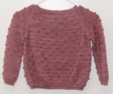 Misha & Puff Girls Pink Knit Popcorn Sweater Size 5-6 Years