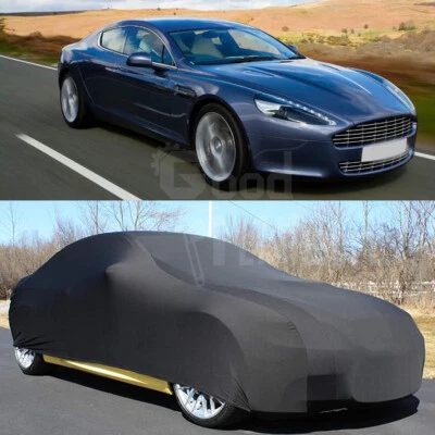 Cubierta de auto negra elástica satinada a prueba de polvo interior para Aston Martin Rapide 2010-2019 Foto 1 de 4
