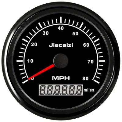 85mm Waterproof GPS Speedometer Odometer 0-80MPH Gauge for Marine 7 Colors LED - Image 1 of 4