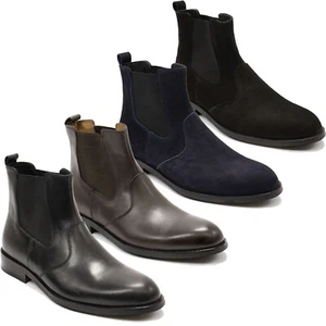 Para Hombre Elegantes Daniel Informales Cuero Gamuza Chelsea Botas Informales de Negocios - Imagen 1 de 31