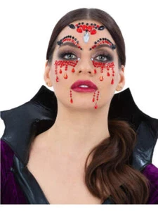 Vestido de fantasía vampiro especial efectos maquillaje cara de vampiro Jems gemas rojas - Imagen 1 de 2