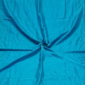 Vintage Azul 100% Seda Pura Telar de Mano Sari Retazos 7.3m Manualidades Scrap - Imagen 1 de 4