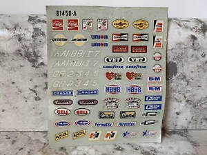 Hoja de Calcomanías Revell 1973 81450-A Marca Logotipos Coca-Cola Goodyear Champion Marco - Imagen 1 de 2