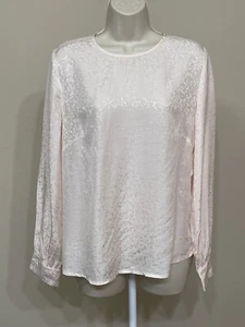 Chelsea 28 Women’s Light Pink Floral Print Long Sleeve Crew Neck Blouse s M - Picture 1 of 11