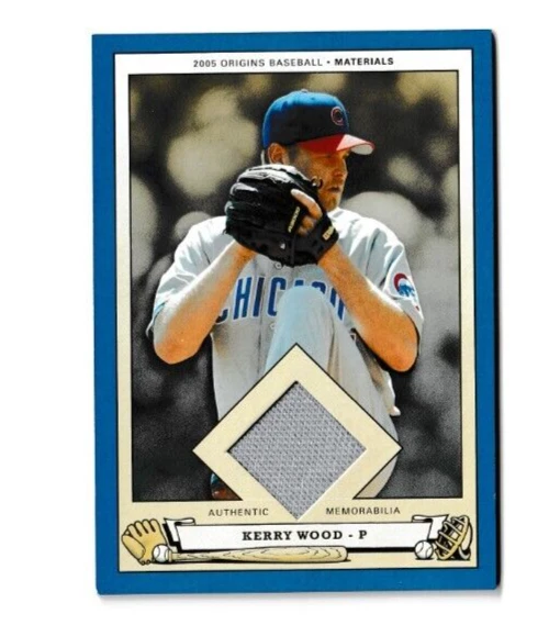 GU JERSEY (gray) KERRY WOOD 2005 UD Origins MATERIALS #PB-KW Cubs MINT - Image 1 of 2