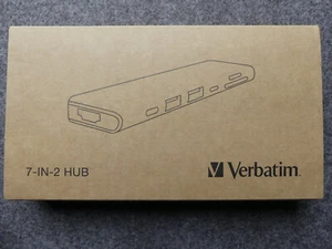 Verbatim 7-in-2 USB-C Data Hub MacBook/Laptop Adapter USB-A/SD Card/MicroSD/HDMI - Picture 1 of 6