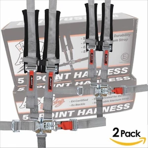 (Silver) Pair of 5 Point Harness Polaris RZR 900 - Picture 1 of 4
