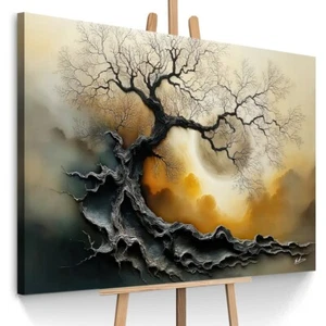 Leinwand Bild Landschaft Baum Natur 3D Optik Wanddeko Wandbilder Wohnzimmer 7875 - Bild 1 von 8