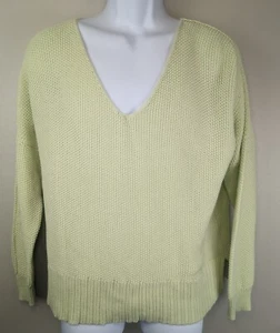Lucky Brand Damen großer langärmeliger Strickpullover limettengrün V-Ausschnitt - Bild 1 von 9
