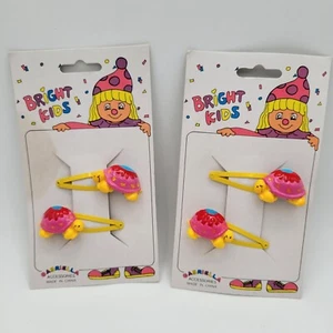 Gabriella Accessories Bright Kids Turtle Hair Clips Vintage 1997 Yellow Pink Red - Picture 1 of 6