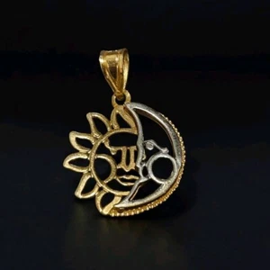 14K Gold Sonne Mond HIMMLISCH Anhänger 3D bicolor signiert MA 0,8g MICHAEL ANTHONY - Bild 1 von 11