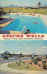 Apache Wells Mobile City Adult Residential Community Mesa,AZ 1960's Postcard - Picture 1 of 2