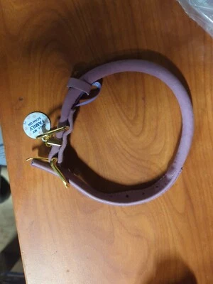 Rolled Leather Dog GPS Collar Soft round Collars, ID Tag Size Medium(14''-16'') - Image 1 of 4