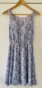 Liberty X Uniqlo Women’s Blue Betsy Floral Sleeveless Jersey Bra Dress S UK 10 - Picture 1 of 13