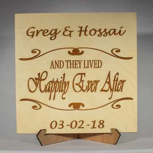 Custom laser engraved Wedding or Anniversary Date sign Wedding Plaque WED1 - Picture 1 of 5